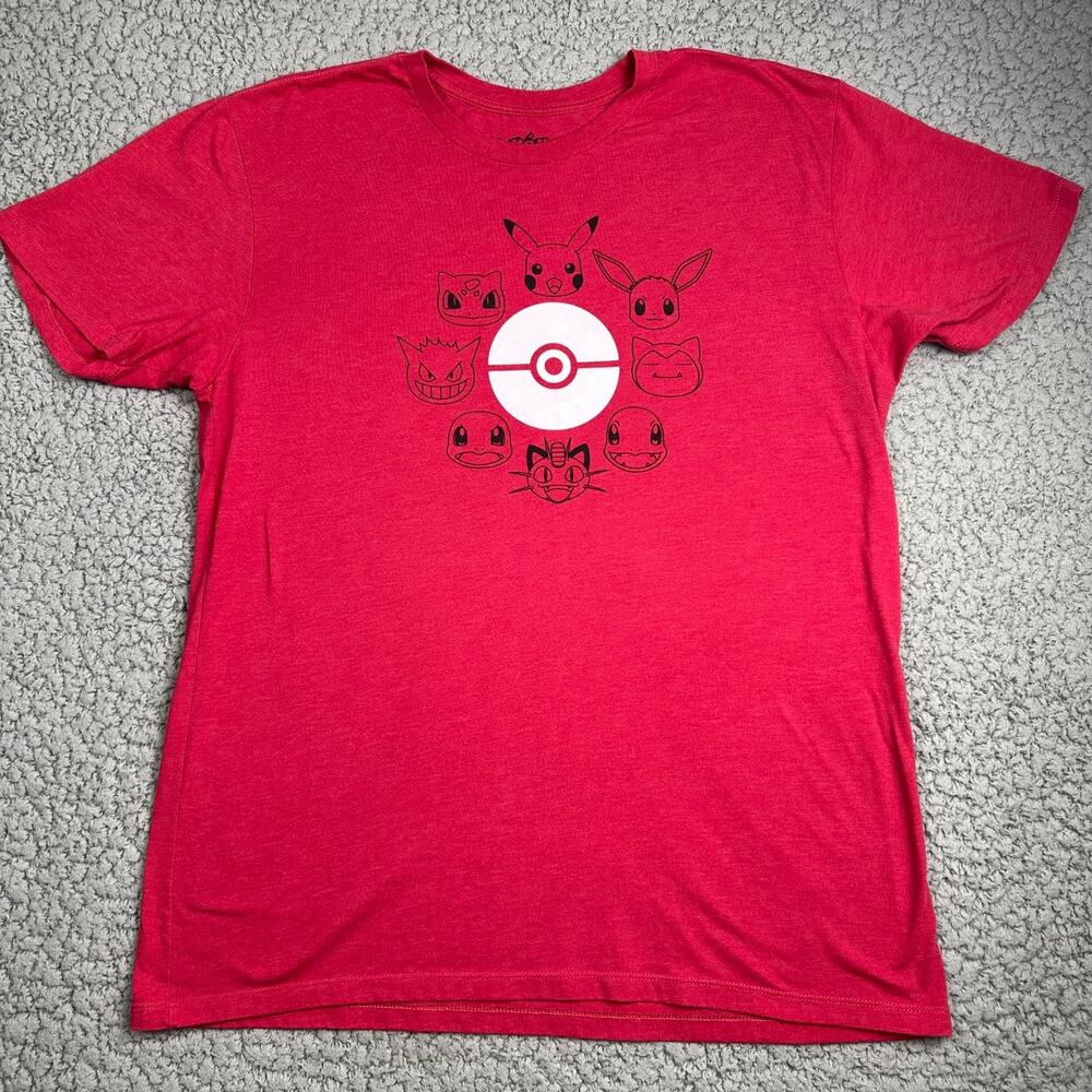 Pokémon Mens XL Red T-shirt Short Sleeve Pokemon Graphic